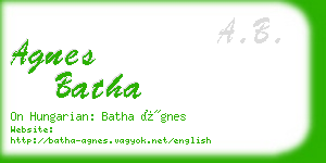 agnes batha business card